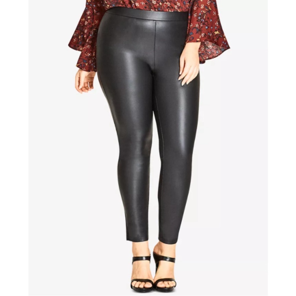 NWT City Chic Harley Faux Leather Jeggings L / 20